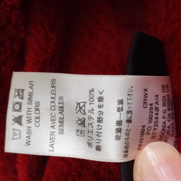 Patagonia Medium Red T-Snap Textured Pullover Fleece - Picture 11 of 16